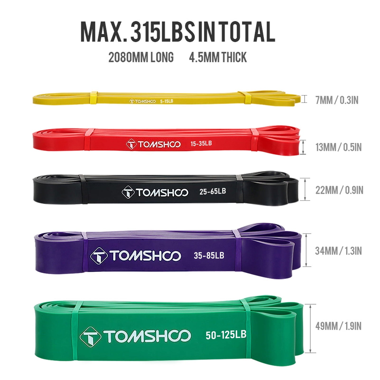 5 Packs Resistance Bands, Pull up Assistance Bands for Men & Women, Workout Bands, Exercise Bands, Long Resistance Bands Set for Working Out, Fitness, Training