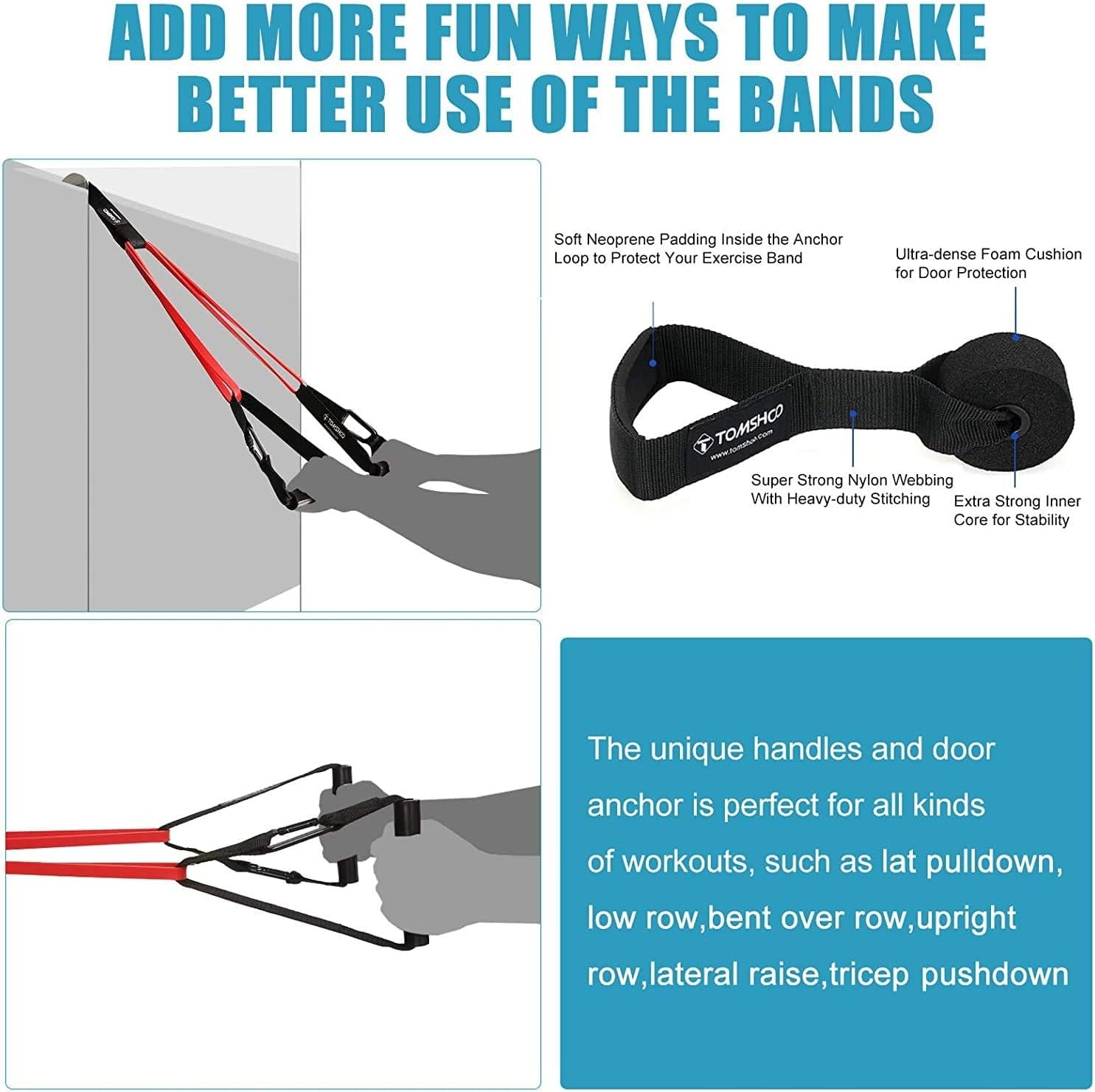 5 Packs Resistance Bands, Pull up Assistance Bands for Men & Women, Workout Bands, Exercise Bands, Long Resistance Bands Set for Working Out, Fitness, Training