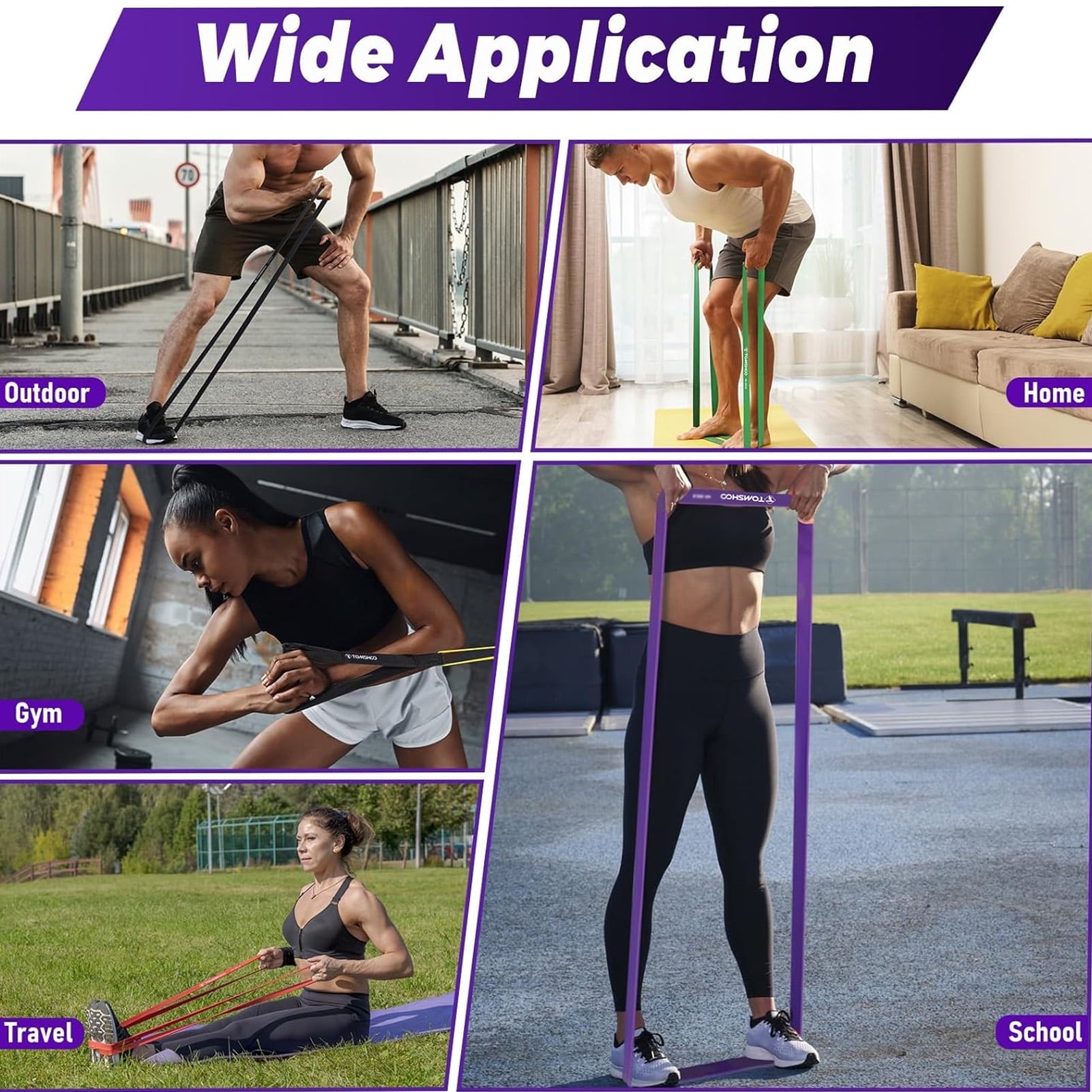 5 Packs Resistance Bands, Pull up Assistance Bands for Men & Women, Workout Bands, Exercise Bands, Long Resistance Bands Set for Working Out, Fitness, Training