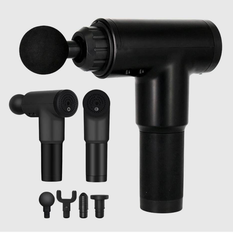 Massage Gun - Percussion Massager Deep Tissue Muscle Vibrating Relaxing + 4 Heads
